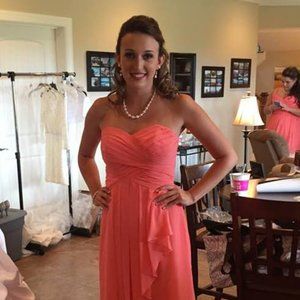 Coral Strapless Sweetheart Short Dress